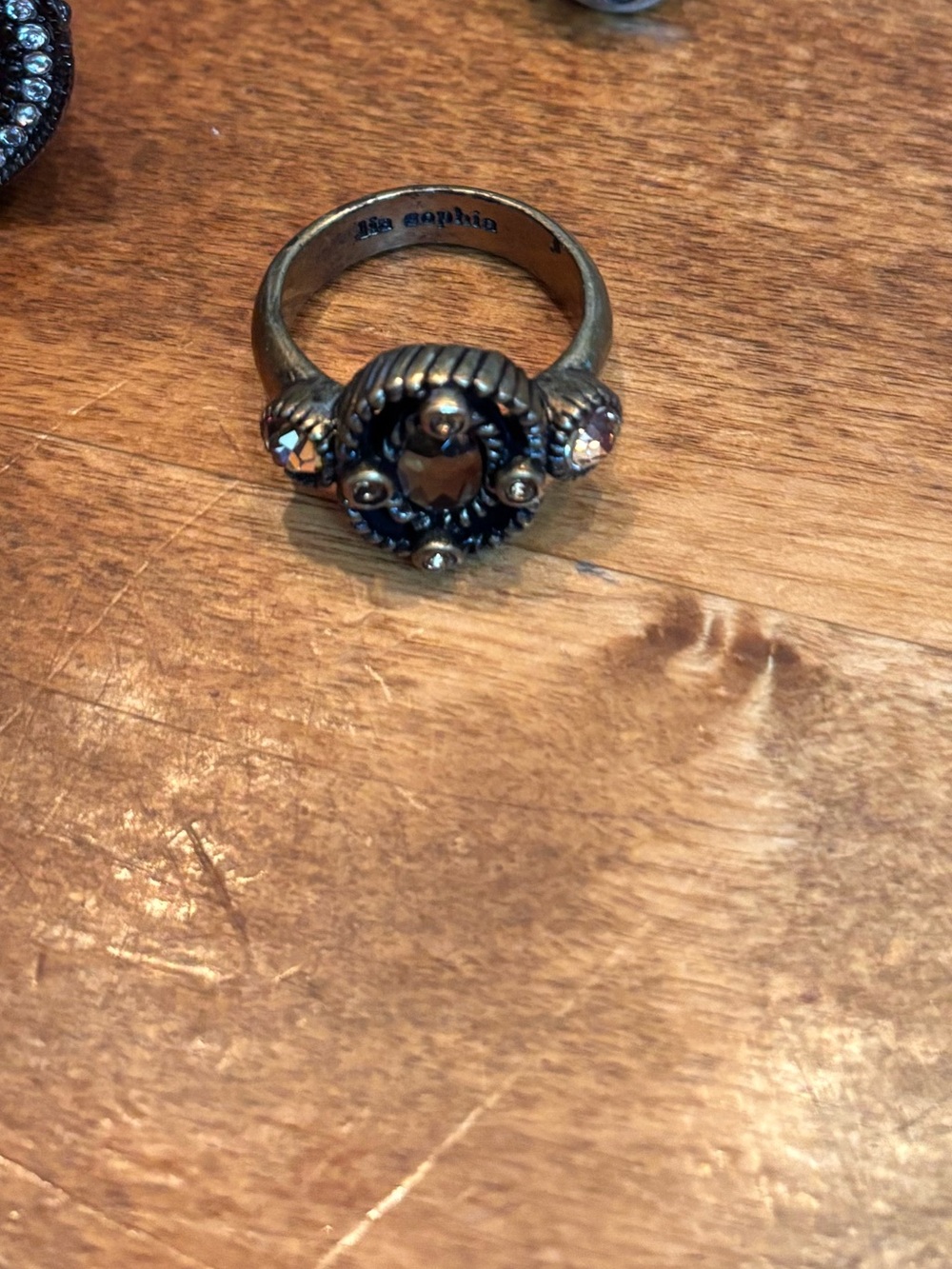 Lia Sophia Bronze-Tone Ring with Brown Accent Stones - Women Jewelry